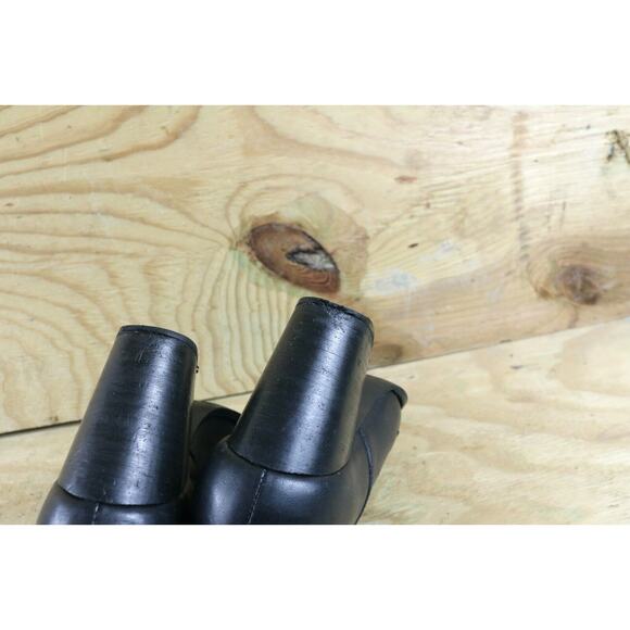 Thursday Boot Company Womens 7.5 Black Leather Ankle Block Heel 3" Zip Bootie - Picture 9 of 12